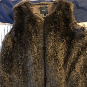 Brown fur vest